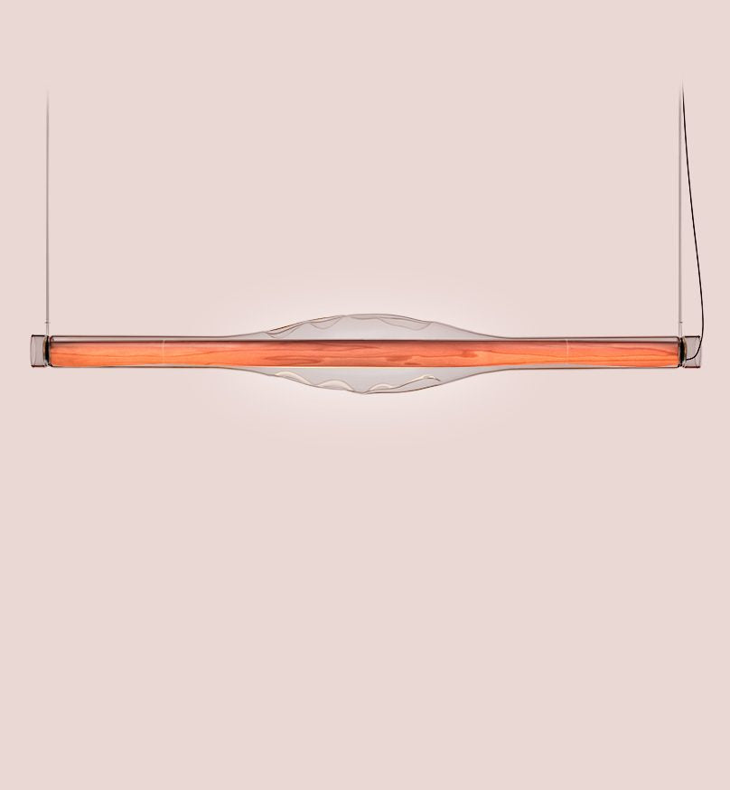 LZF Dune Horizontal Pendelleuchte – Furnier Zartrosa
