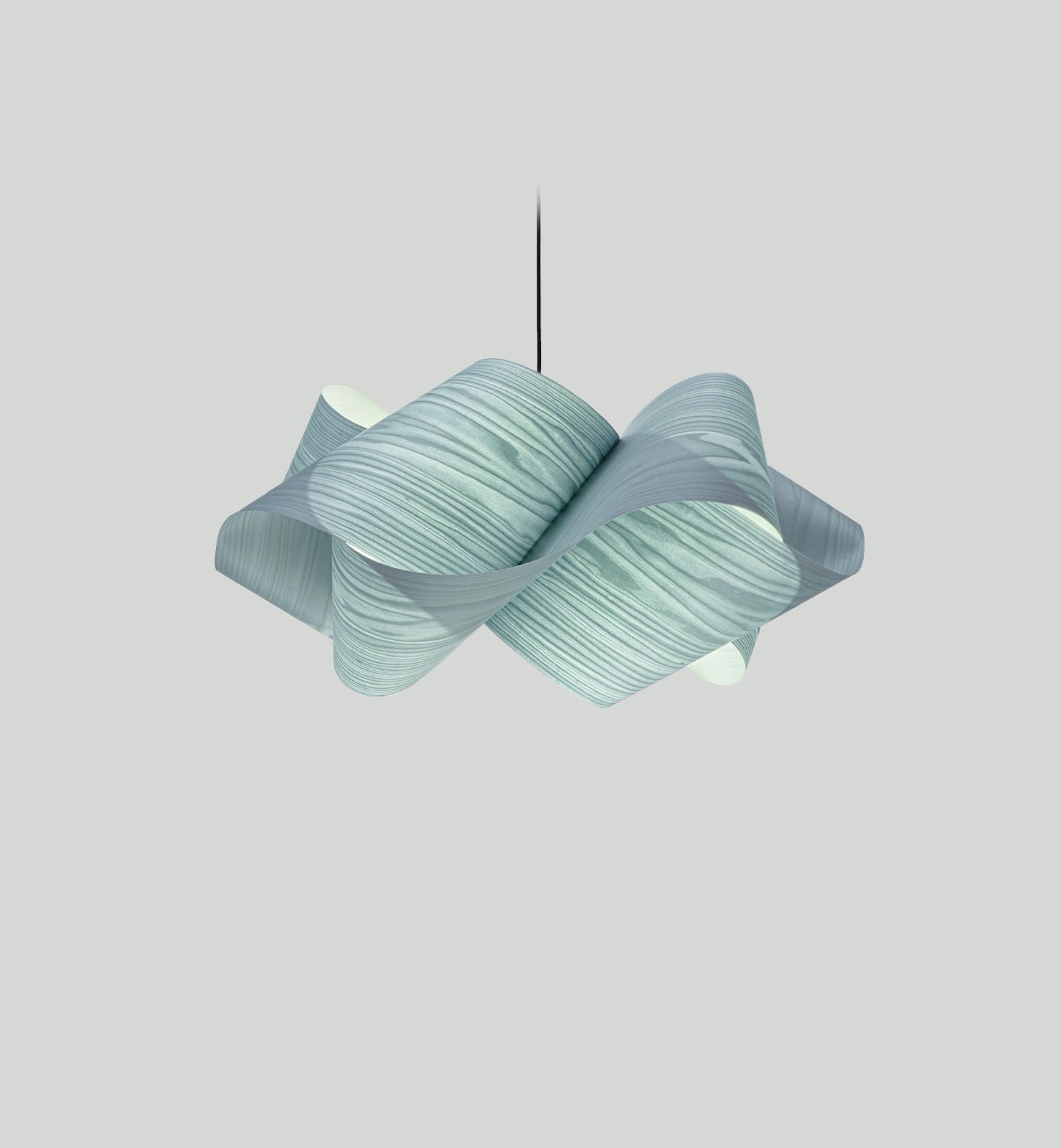 LZF Swirl Pendelleuchte – Furnier Meeresblau