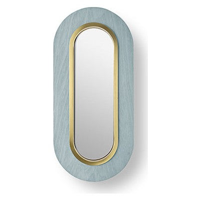 LZF Lens Oval Wandleuchte – Furnier Meeresblau, Gold