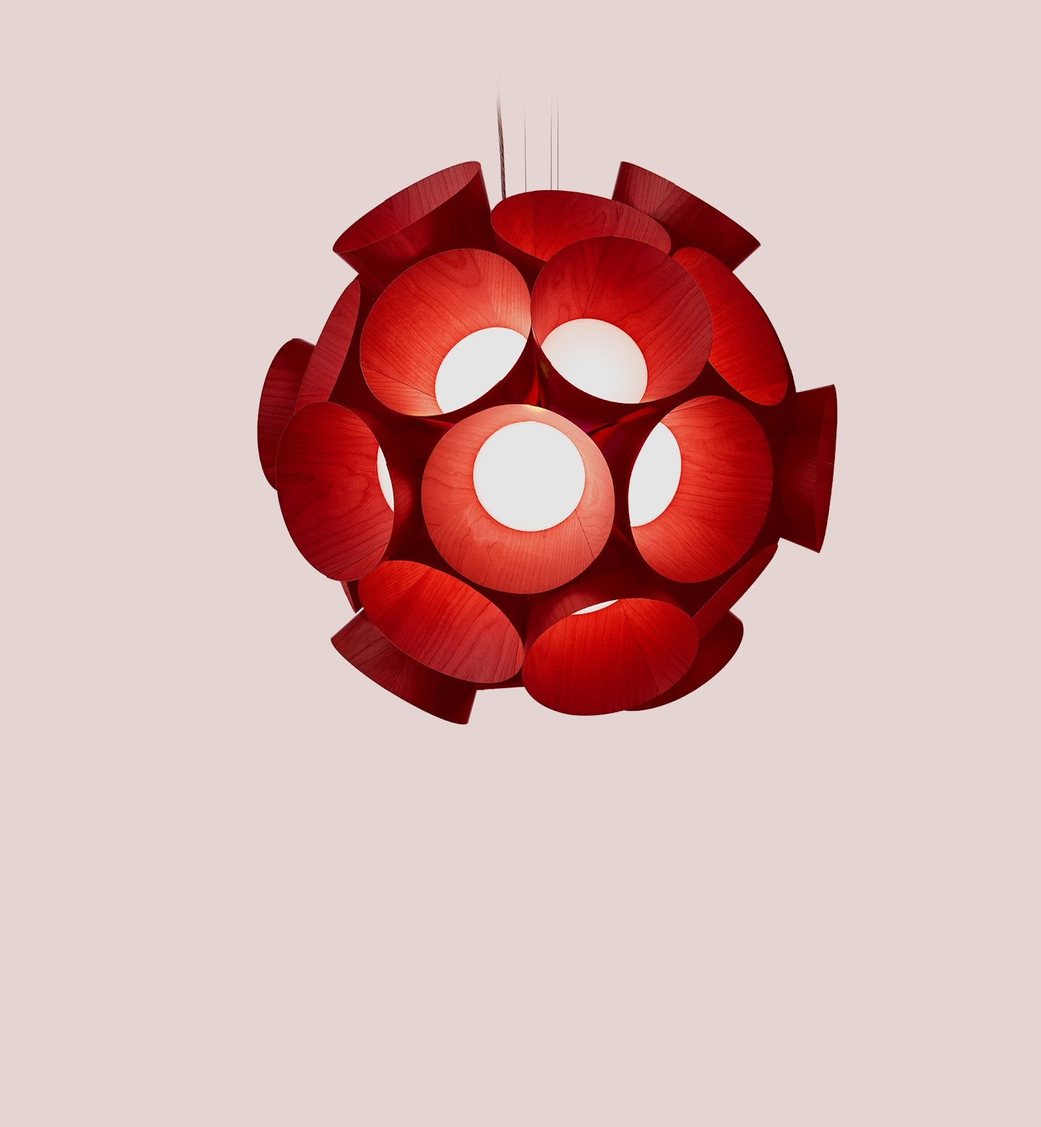 LZF Dandelion Pendelleuchte – Furnier Rot