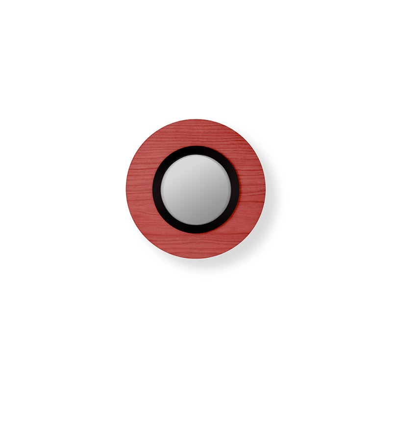 LZF Lens Circular Wandleuchte – Furnier Rot, Schwarz
