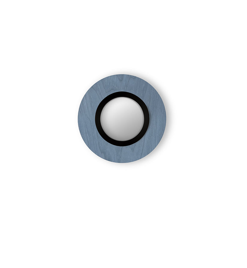 LZF Lens Circular Wandleuchte – Furnier Blau, Schwarz
