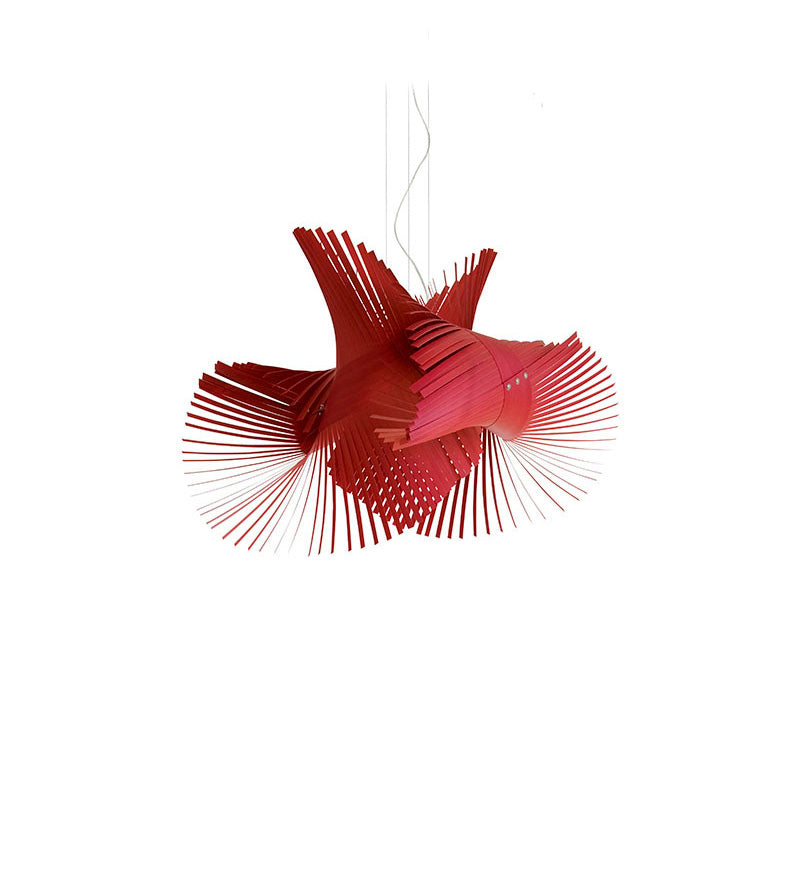 LZF MiniMikado Pendelleuchte – Furnier Rot