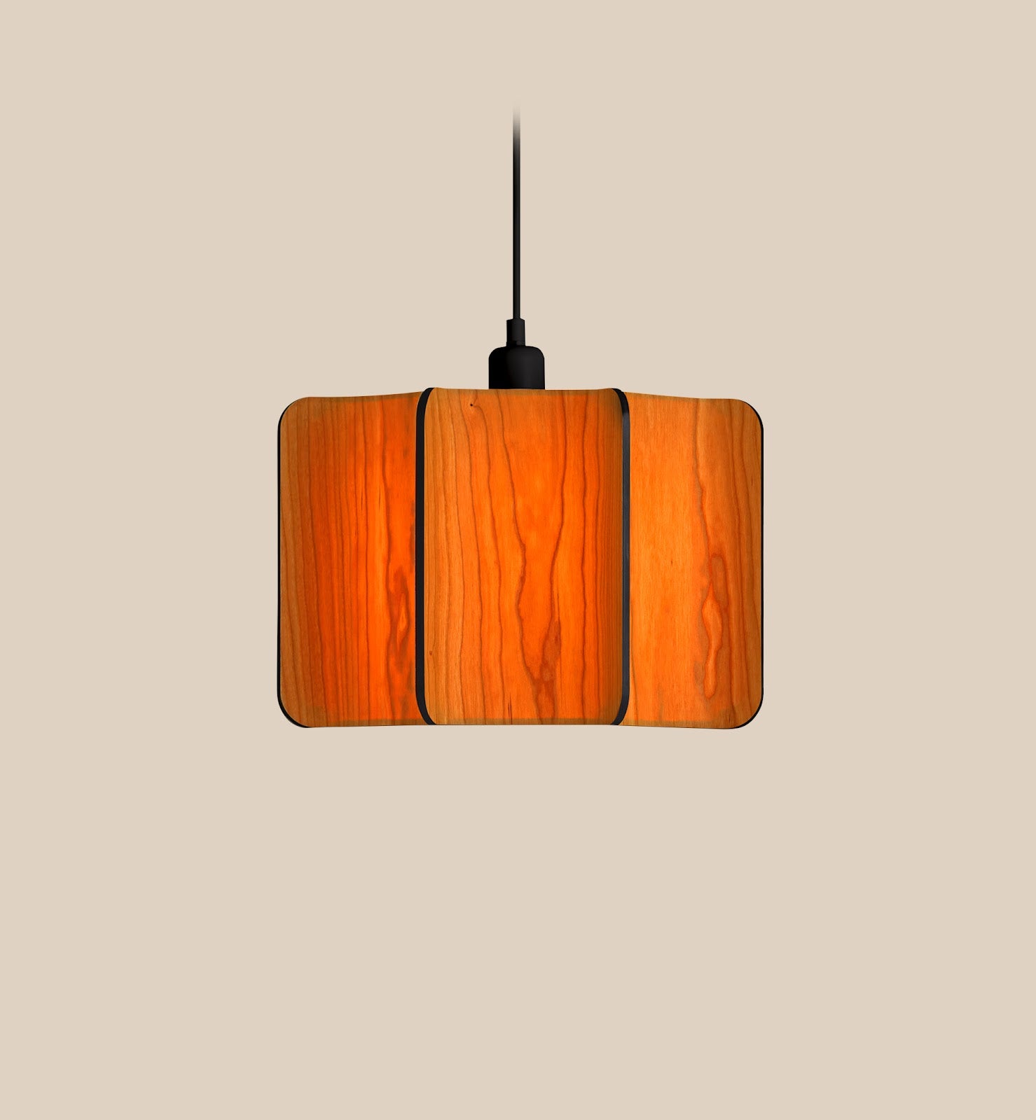 LZF Kactos Pendelleuchte – Furnier Orange, Schwarz
