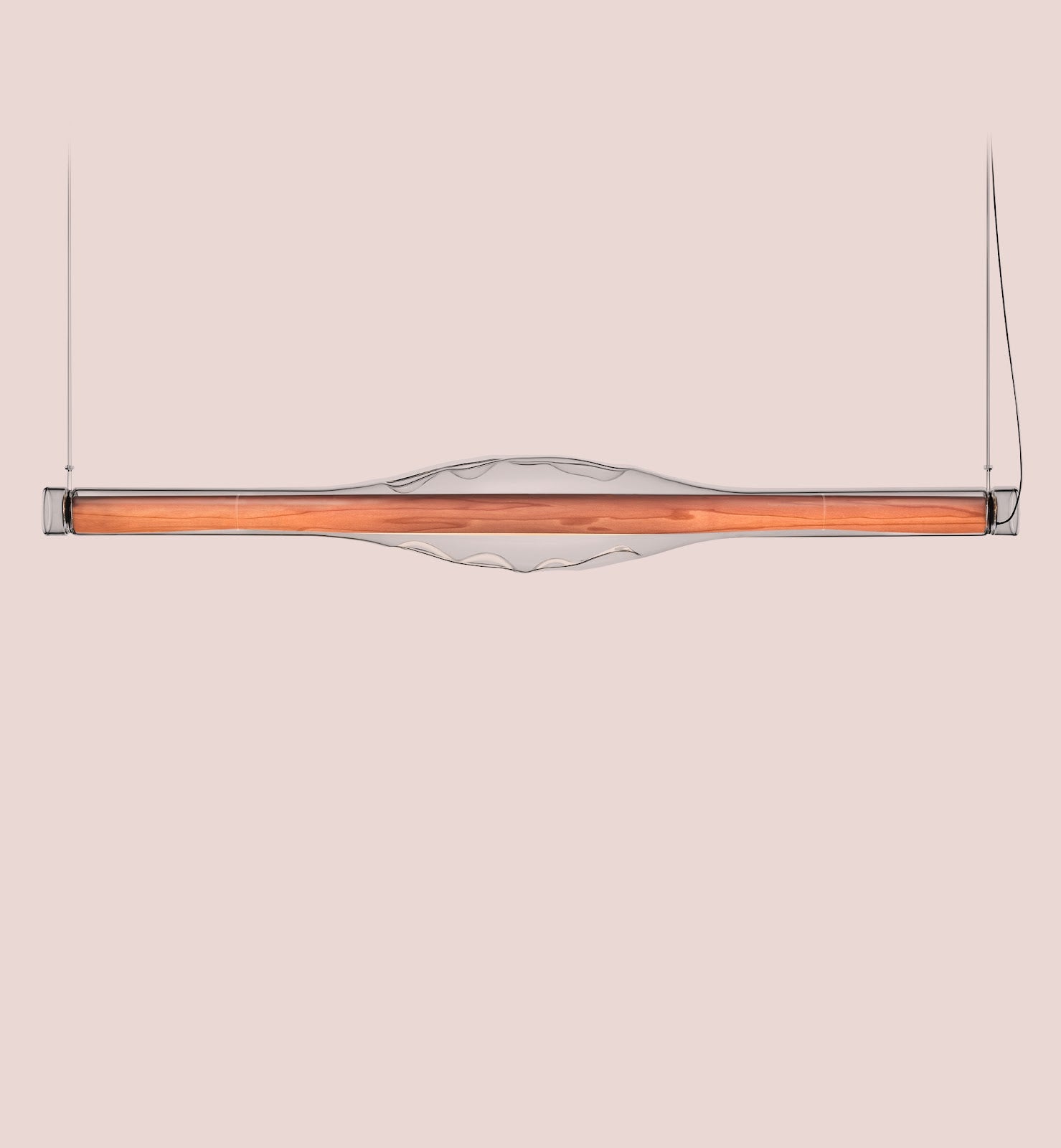 LZF Dune Horizontal Pendelleuchte – Furnier Zartrosa