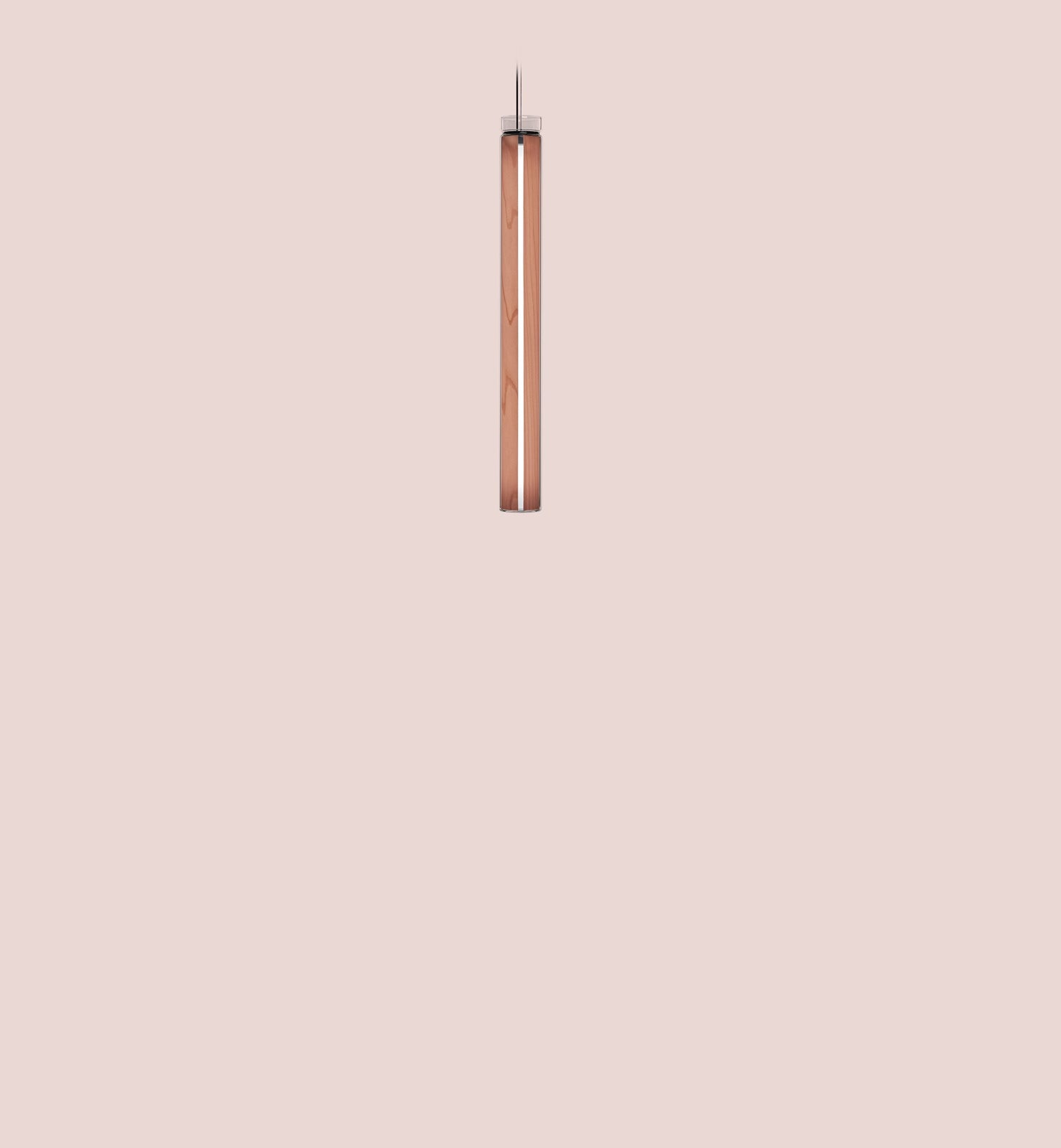 LZF Estela Vertical Pendelleuchte – Furnier Zartrosa