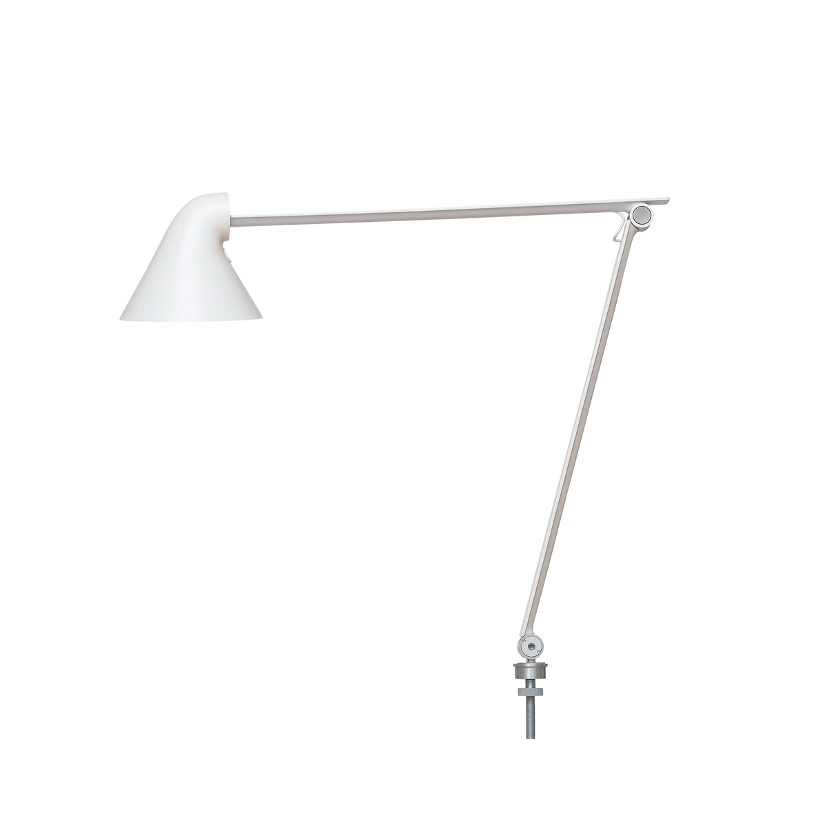 Louis Poulsen NJP Tischleuchte – Weiß, LED 2700K 10W · Weiß schnur · Pin ø10