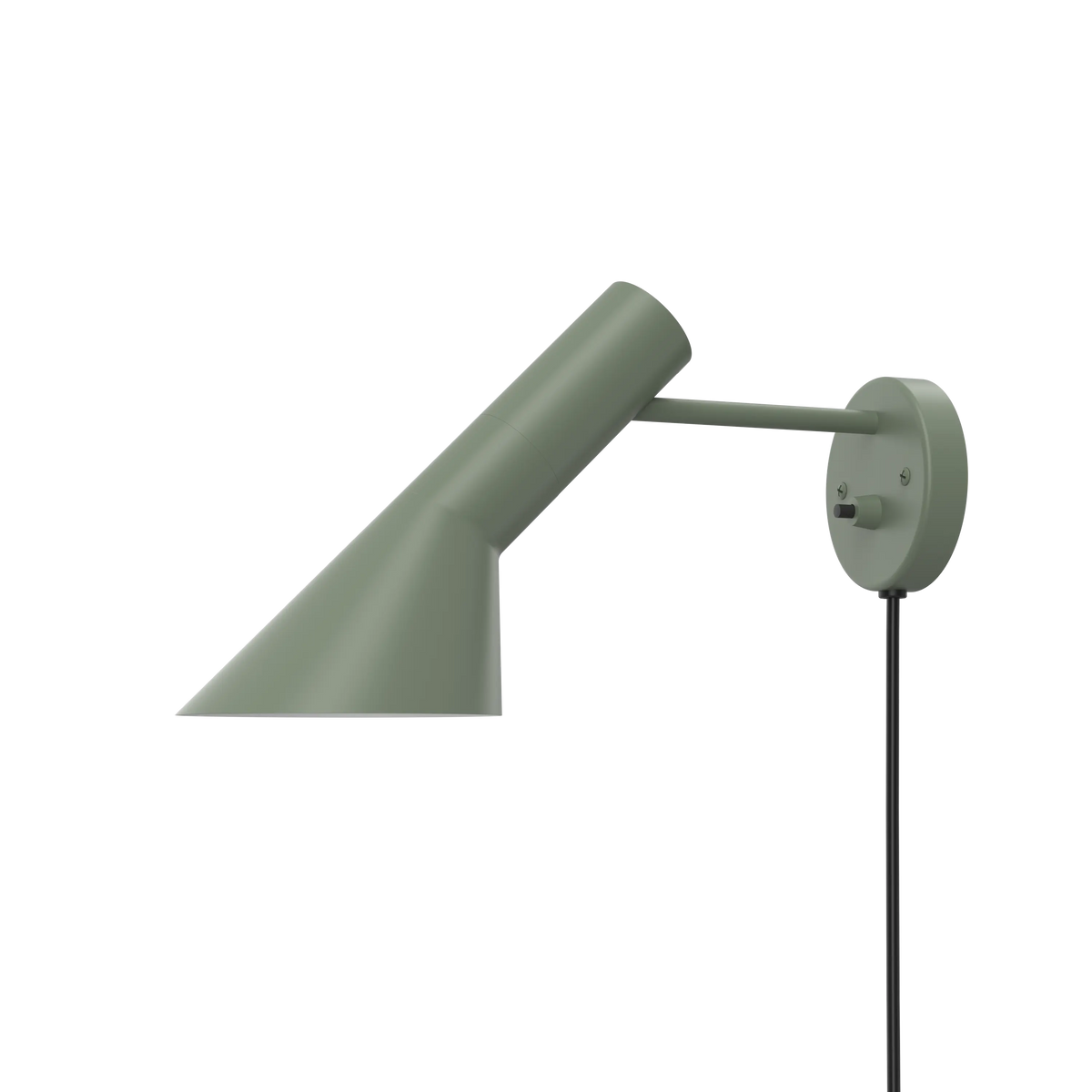 Louis Poulsen AJ Wandleuchte – Pale petroleum, 1x20W E14 · mit Kabel · mit Schalter