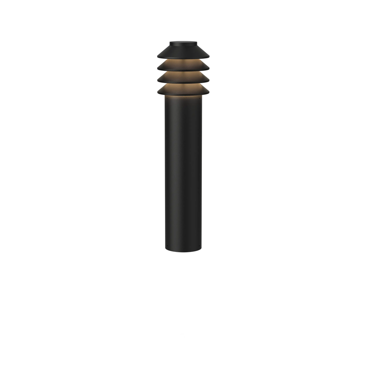 Louis Poulsen Bysted Garden Pollerleuchte – Black texture, LANG, LED 3000K 14W · mit Kabel · Fußplatte o/adapter
