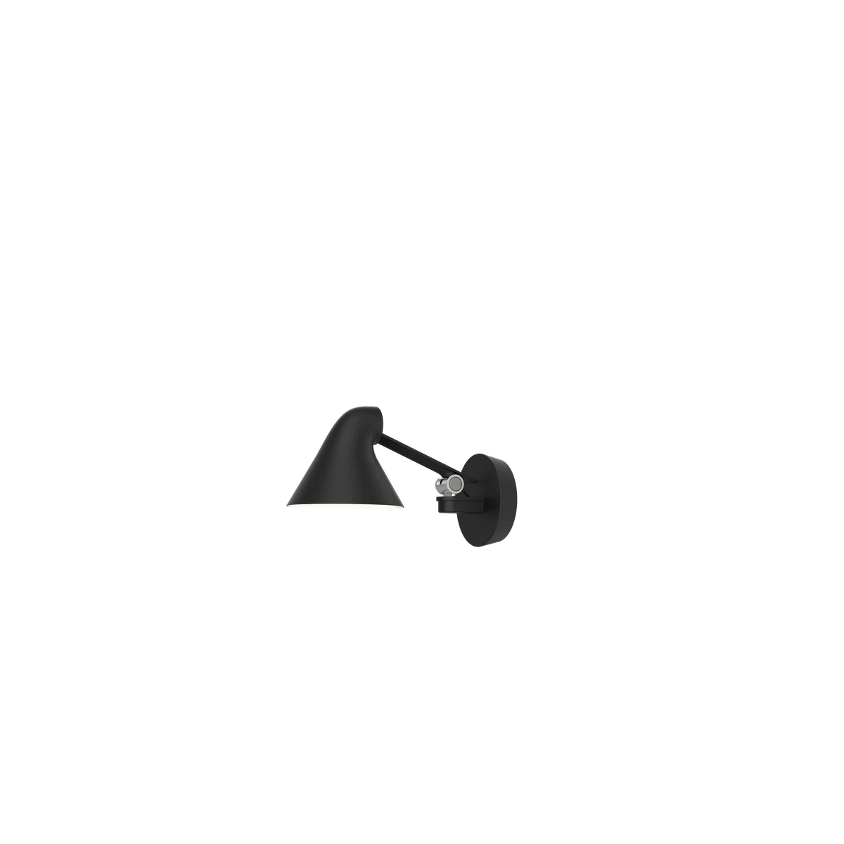 Louis Poulsen NJP Wandleuchte – Schwarz, LED 3000K 10W · Wall box ohne schnur · Kurzer arm