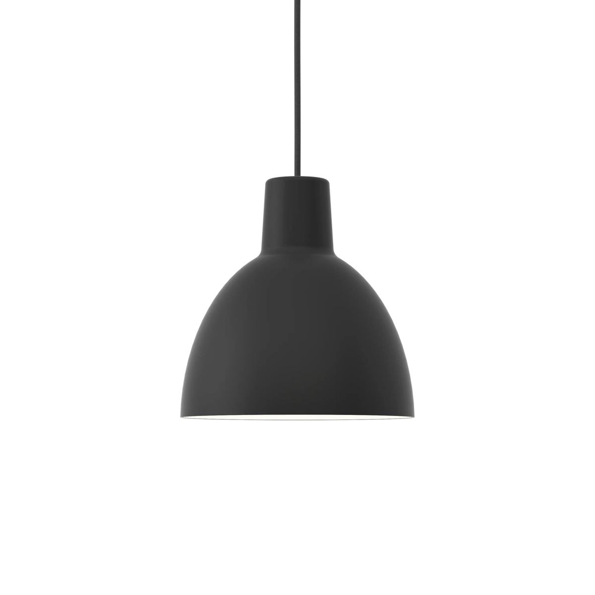 Louis Poulsen Toldbod Pendelleuchte – Schwarz, Ø 250, 1x100W E27 · Schwarz Textilkabel