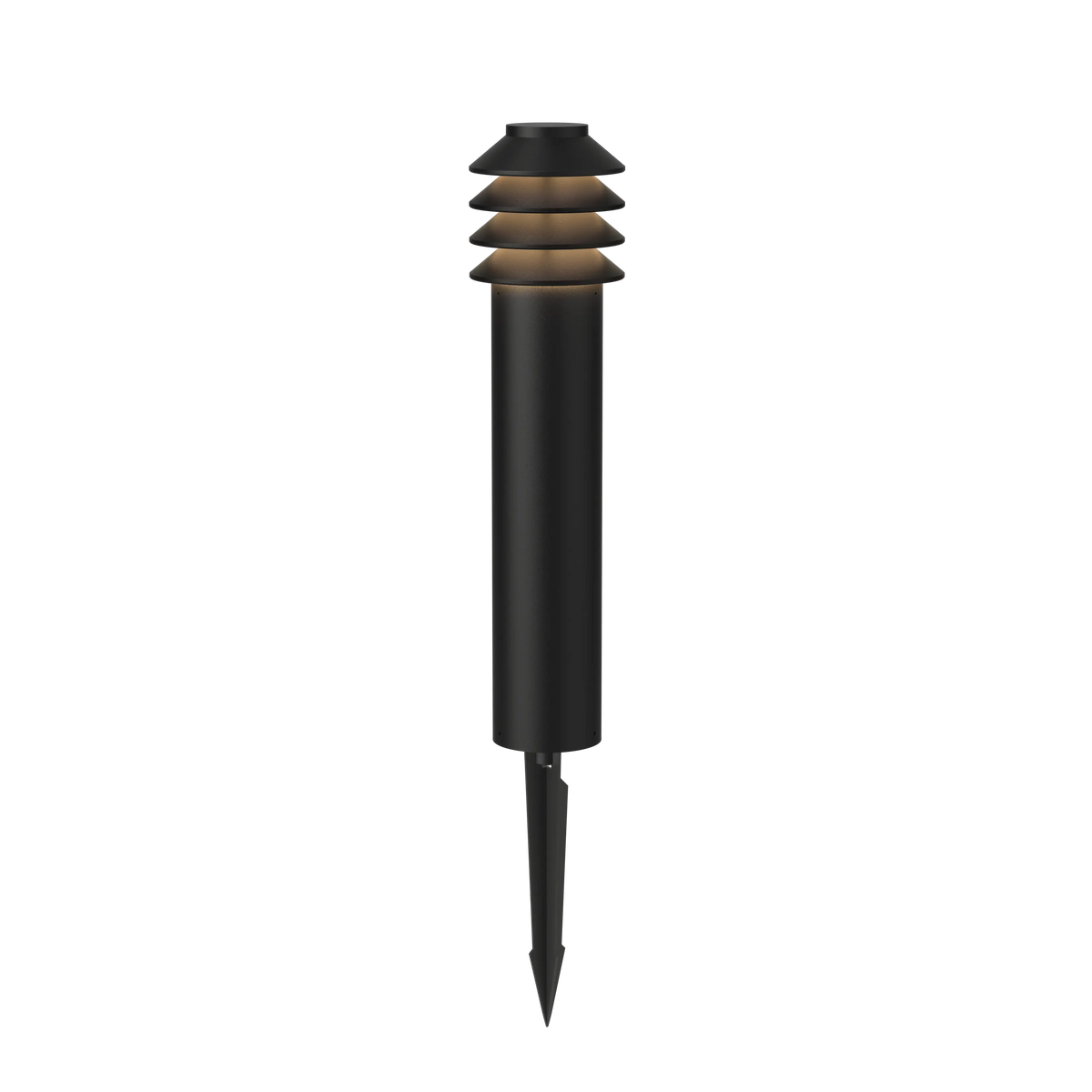 Louis Poulsen Bysted Garden Pollerleuchte – Black texture, LANG, LED 3000K 14W · mit Kabel · Erdspieß o/adapter m/connector