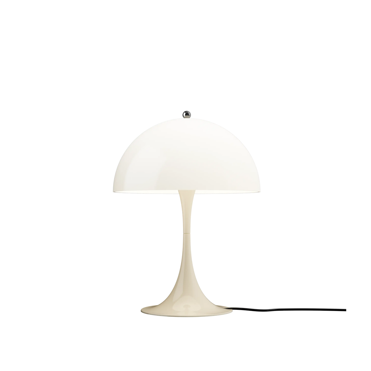 Louis Poulsen Panthella 320 Tischlampe – Opal Beige, Schwarz schnur