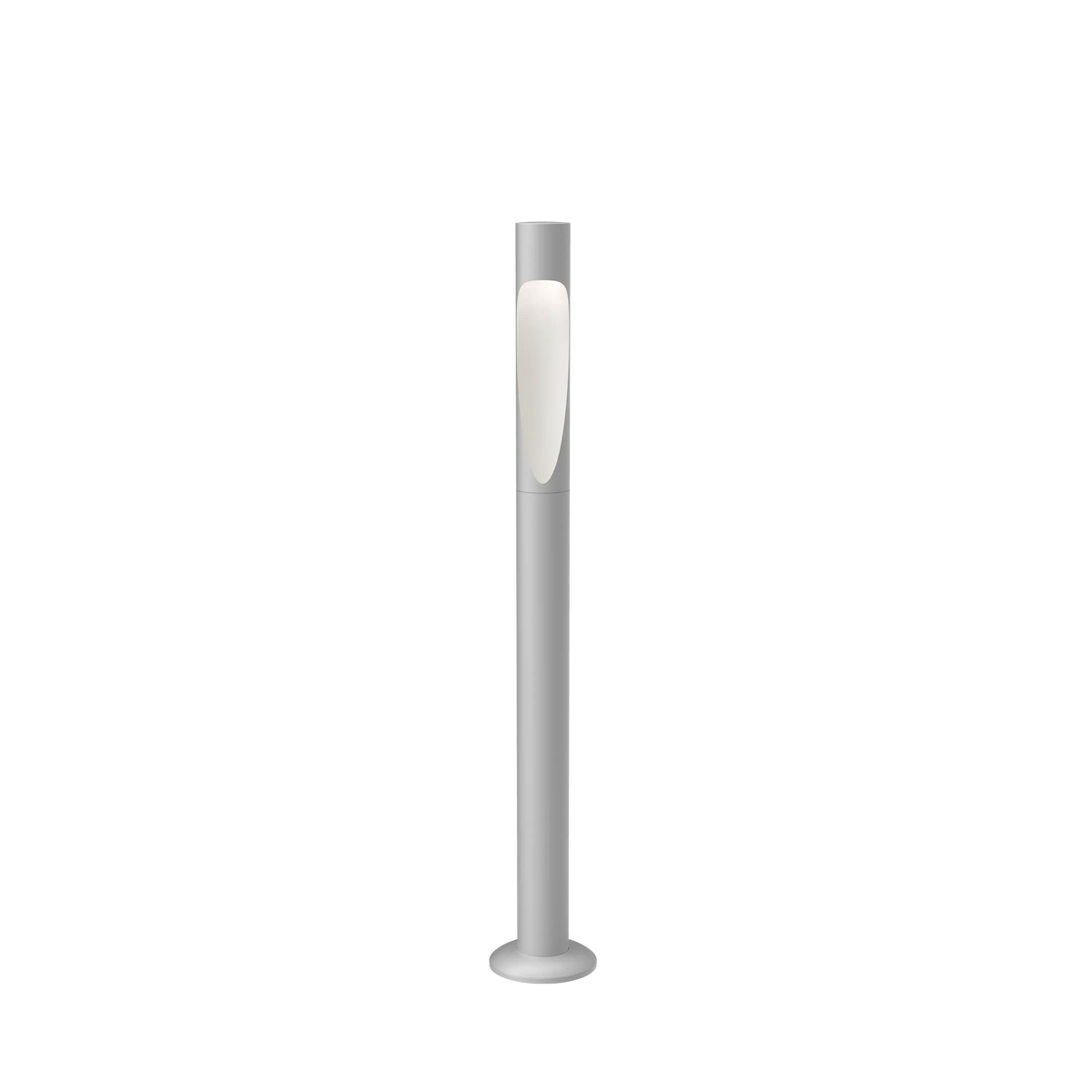 Louis Poulsen Flindt Garden Pollerleuchte – Aluminiumfarben struktur, LANG, LED 3000K 6.5W · Fußplatte o/adapter