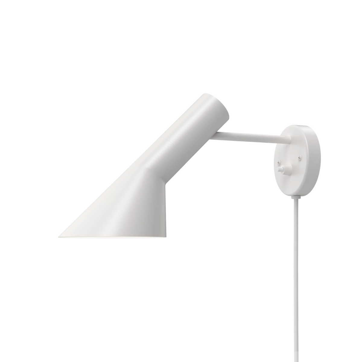 Louis Poulsen AJ Wandleuchte – Weiß, 1x20W E14 · mit Kabel · mit Schalter