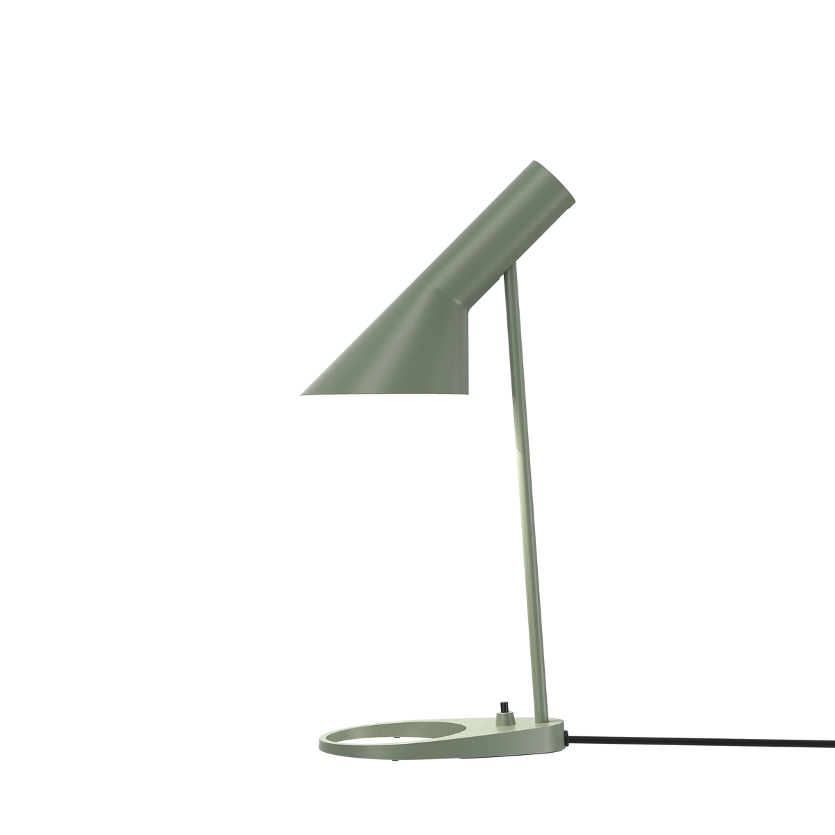 Louis Poulsen AJ Mini Tischleuchte – Pale petroleum, Schwarz schnur