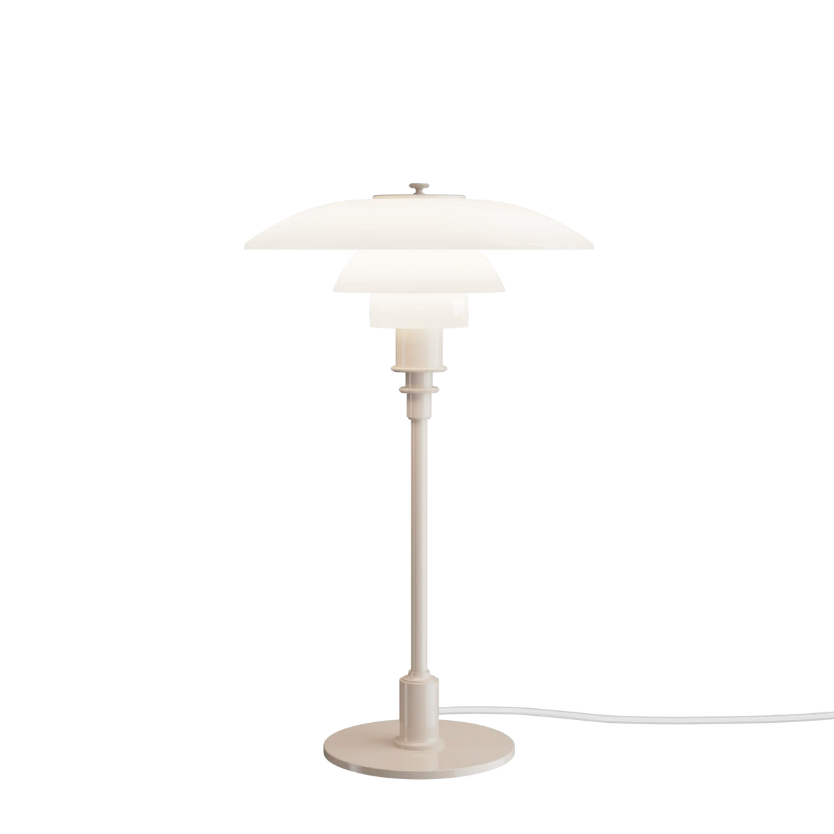Louis Poulsen PH 3/2 Tischleuchte – Glänzend Beige, Weiß schnur