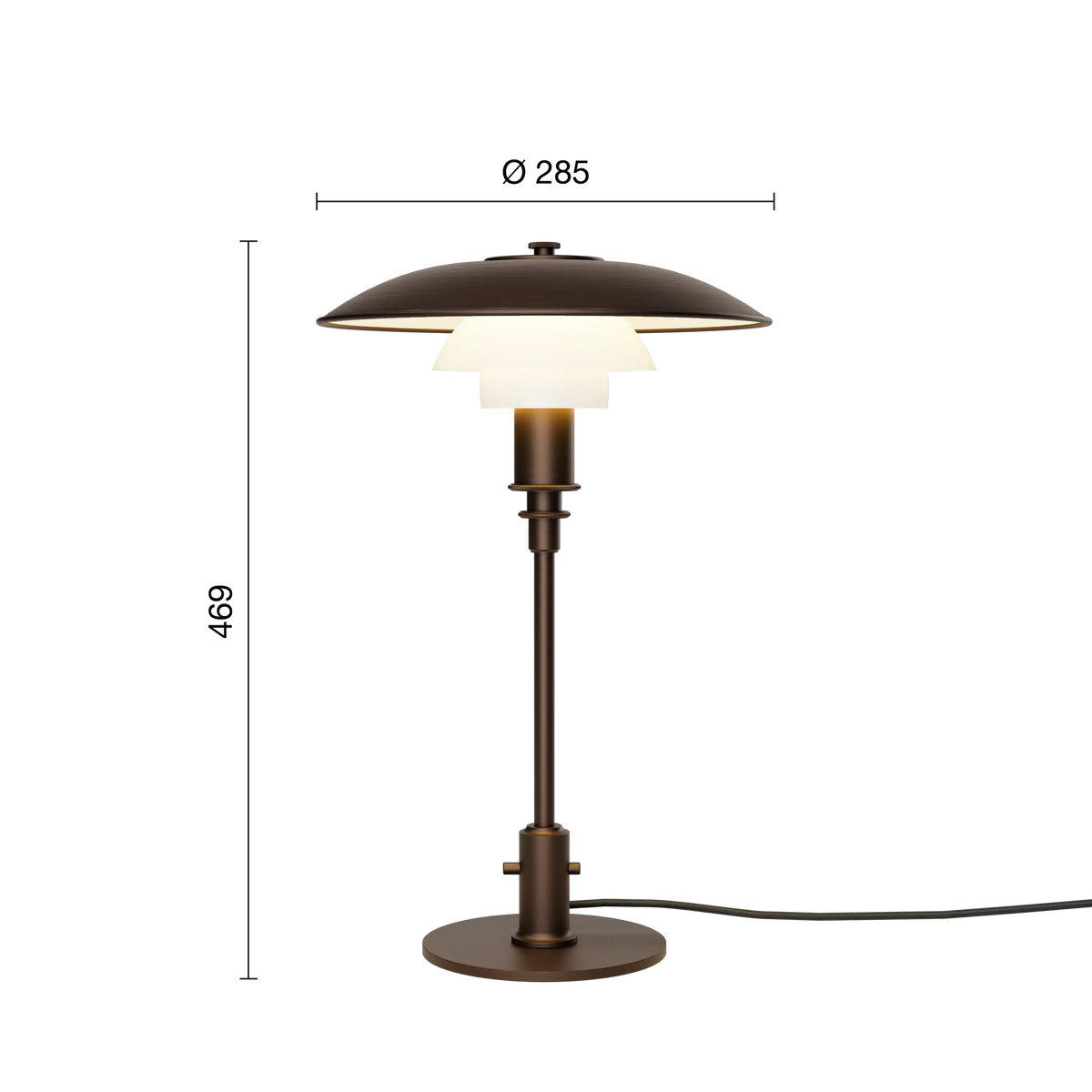 Louis Poulsen PH 3/2 Aged Brass Opal Tischleuchte – Ansicht 4