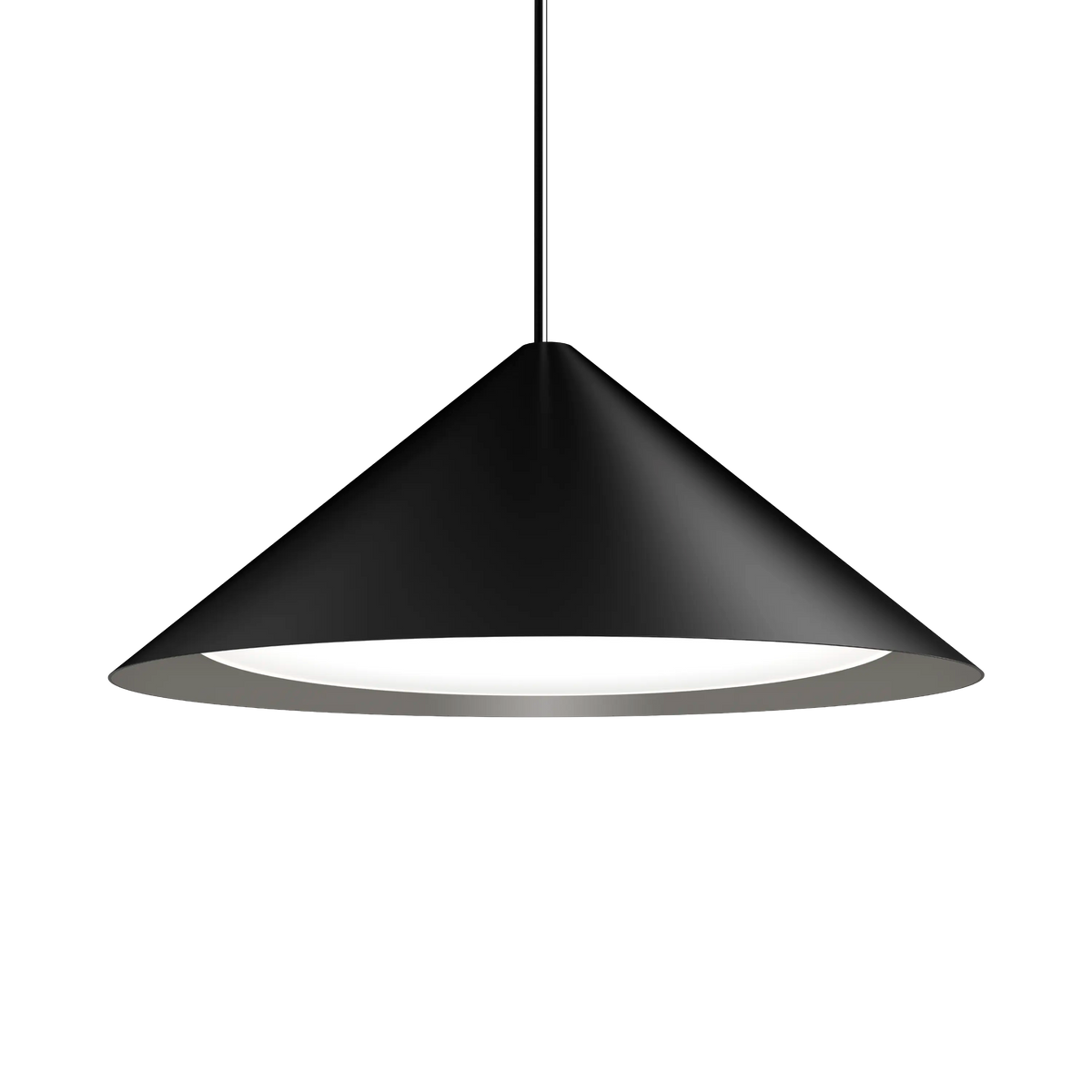 Louis Poulsen Keglen Pendelleuchte – Schwarz, Ø 650, LED 3000K 31W · Schwarz Textilkabel mit Stahlseil