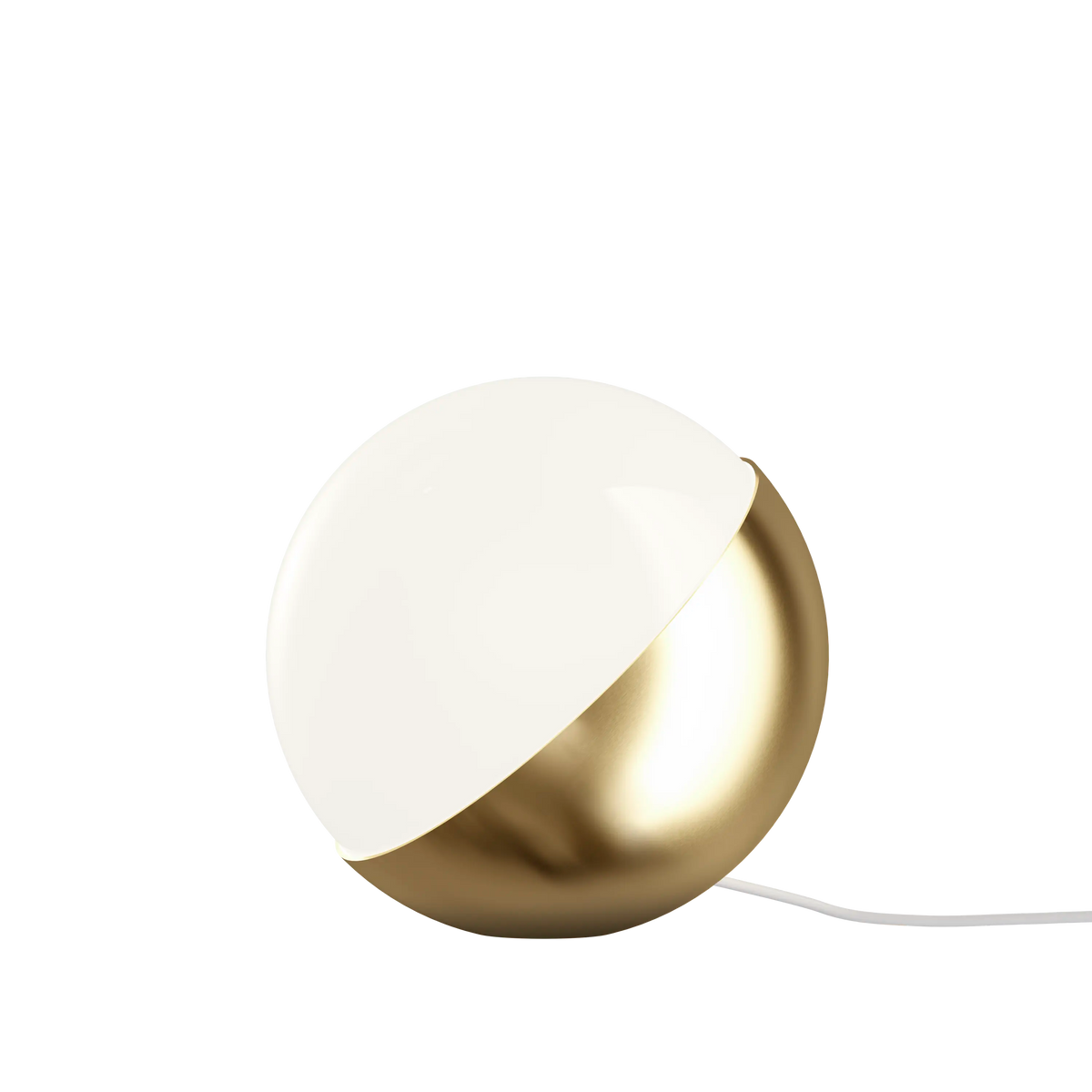 Louis Poulsen VL Studio Tisch-/Stehleuchte – Untreated brass, Ø 250, 1x40W E27 · Weiß schnur · Mitt dimmer