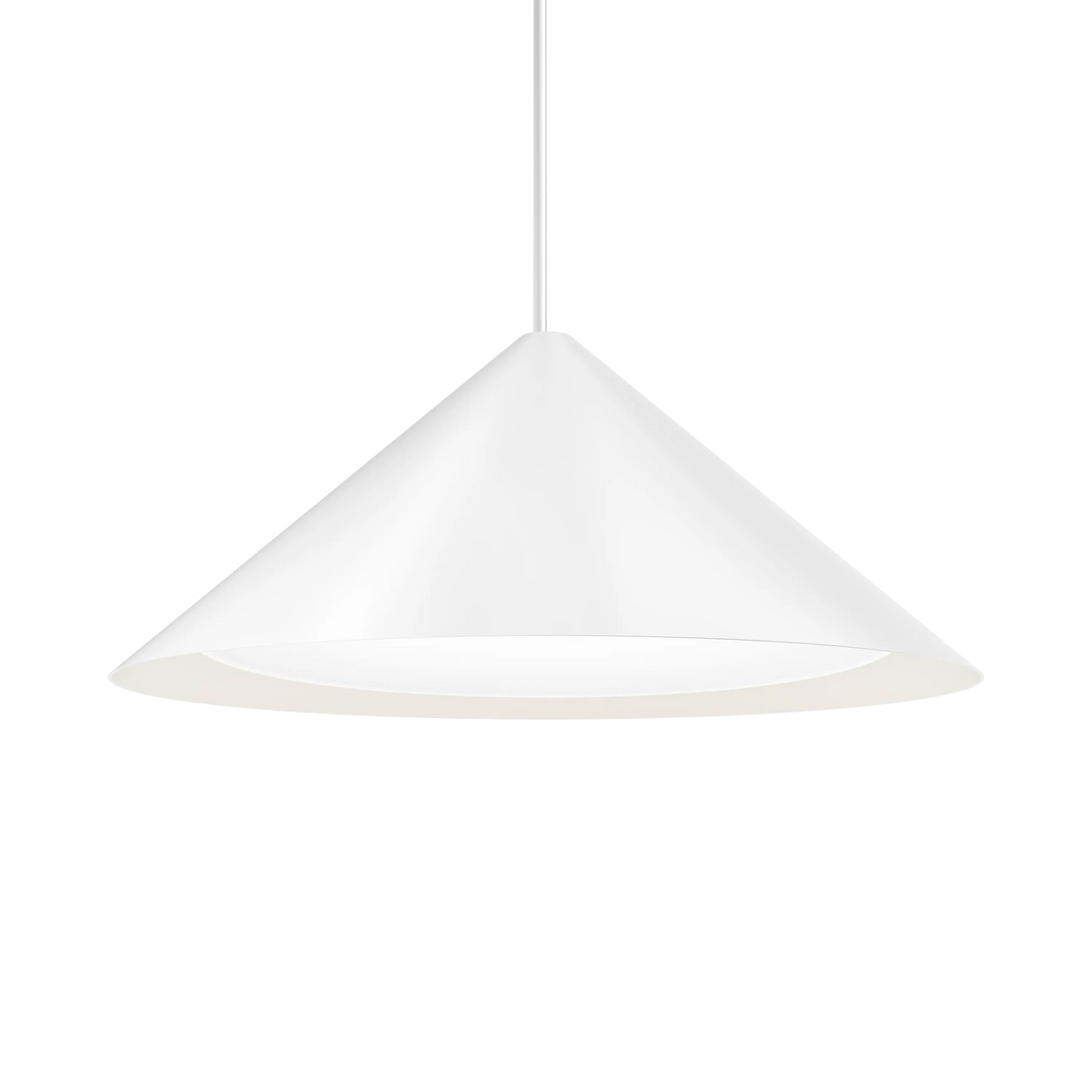 Louis Poulsen Keglen Pendelleuchte – Weiß, Ø 650, LED 3000K 31W · Weiß Textilkabel mit Stahlseil