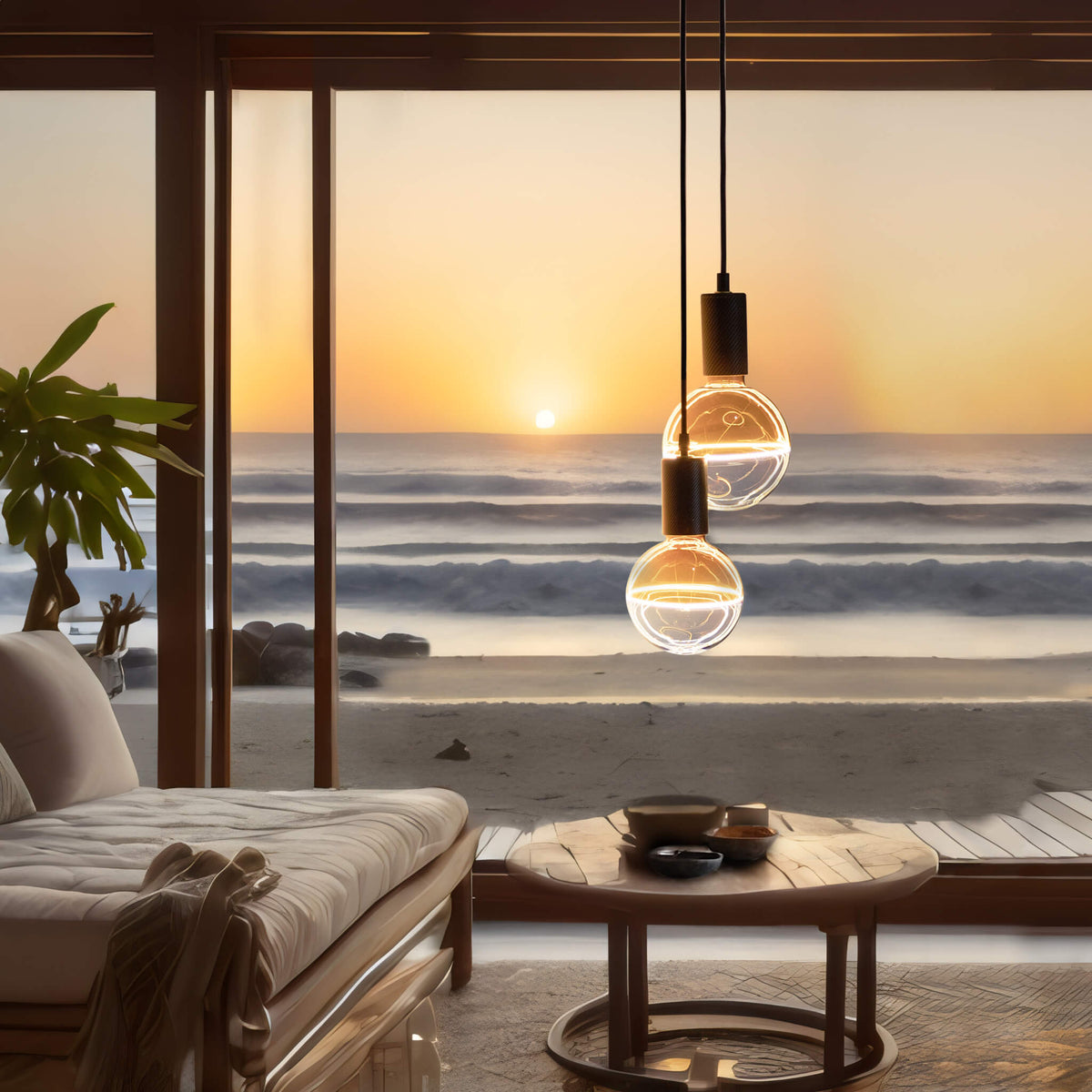 SEGULA LED Illusion Globe 145 2tones gelb blau – E27, 5,8 W, 1.900 K, dimmbar – Produktansicht 2
