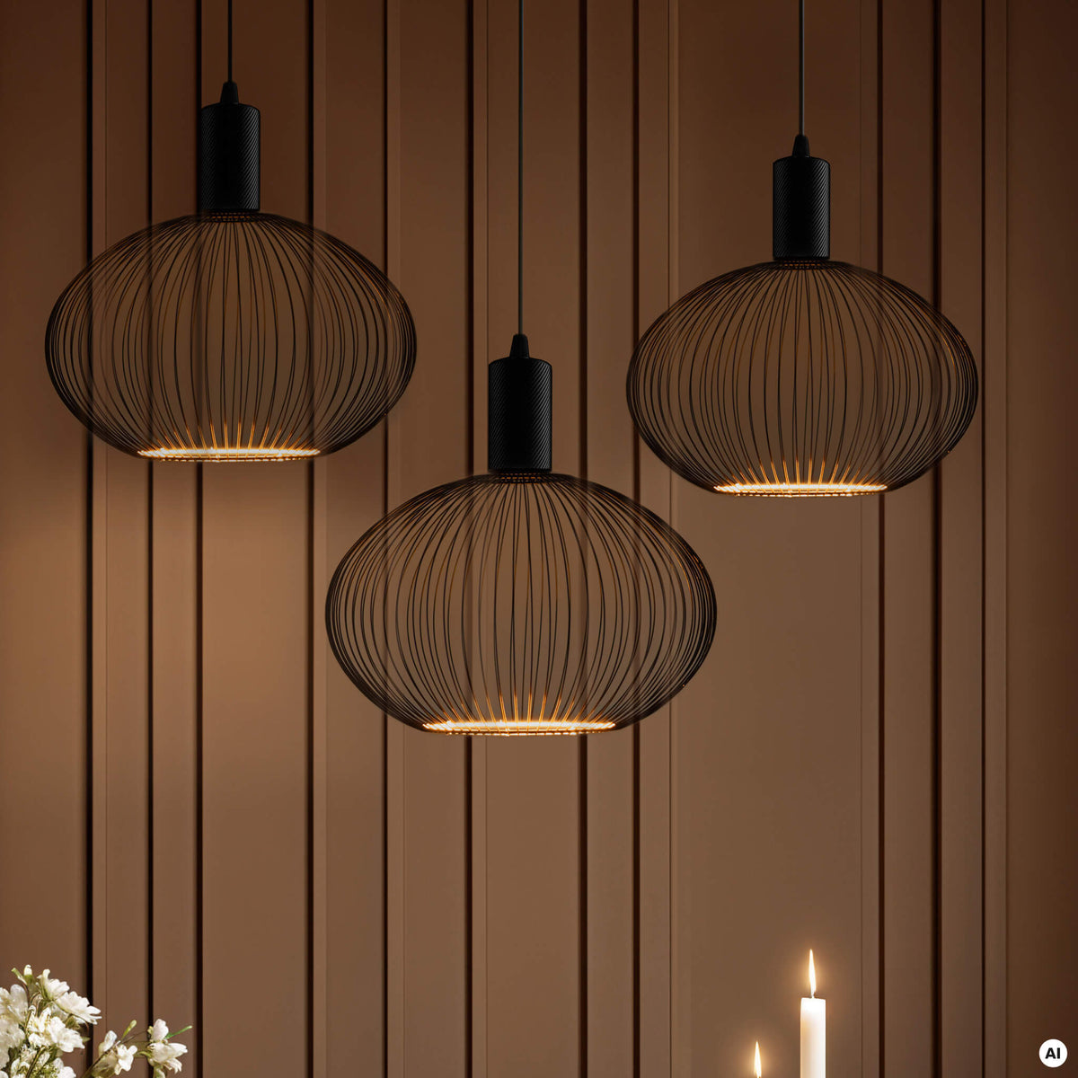 SEGULA LED Floating Filo Oval 300 schwarz – E27, 6 W, 2.200 K, dimmbar – Produktansicht 4