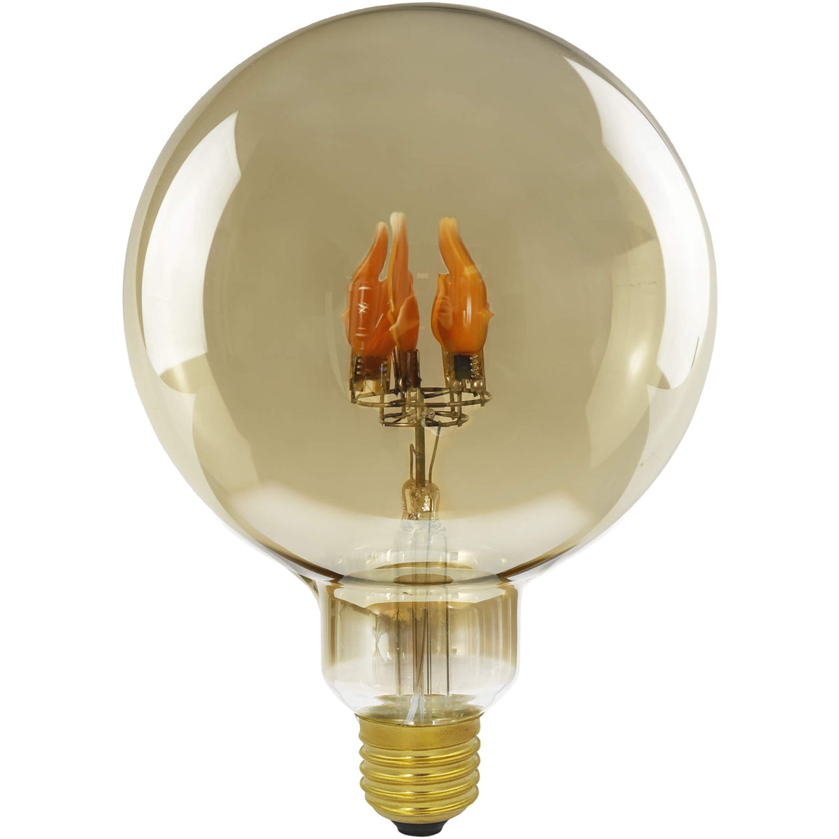 SEGULA LED Globe 125 Fire Flame up smokey grau – E27, 1 W, 1.800 K – Hauptbild