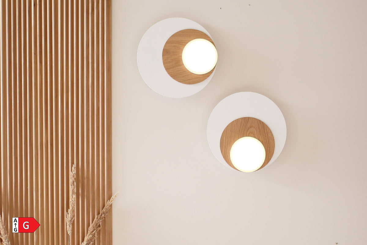 Tunto Dot 06 Wandleuchte – Topf weiß, Blenden Glas/Glas, 2700 K