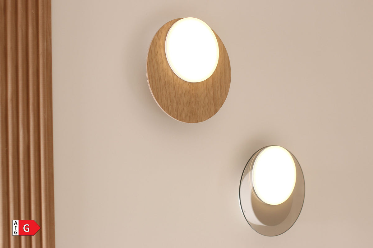 Tunto Dot 02 Wandleuchte – Topf weiß, Blende Glas, 2700 K