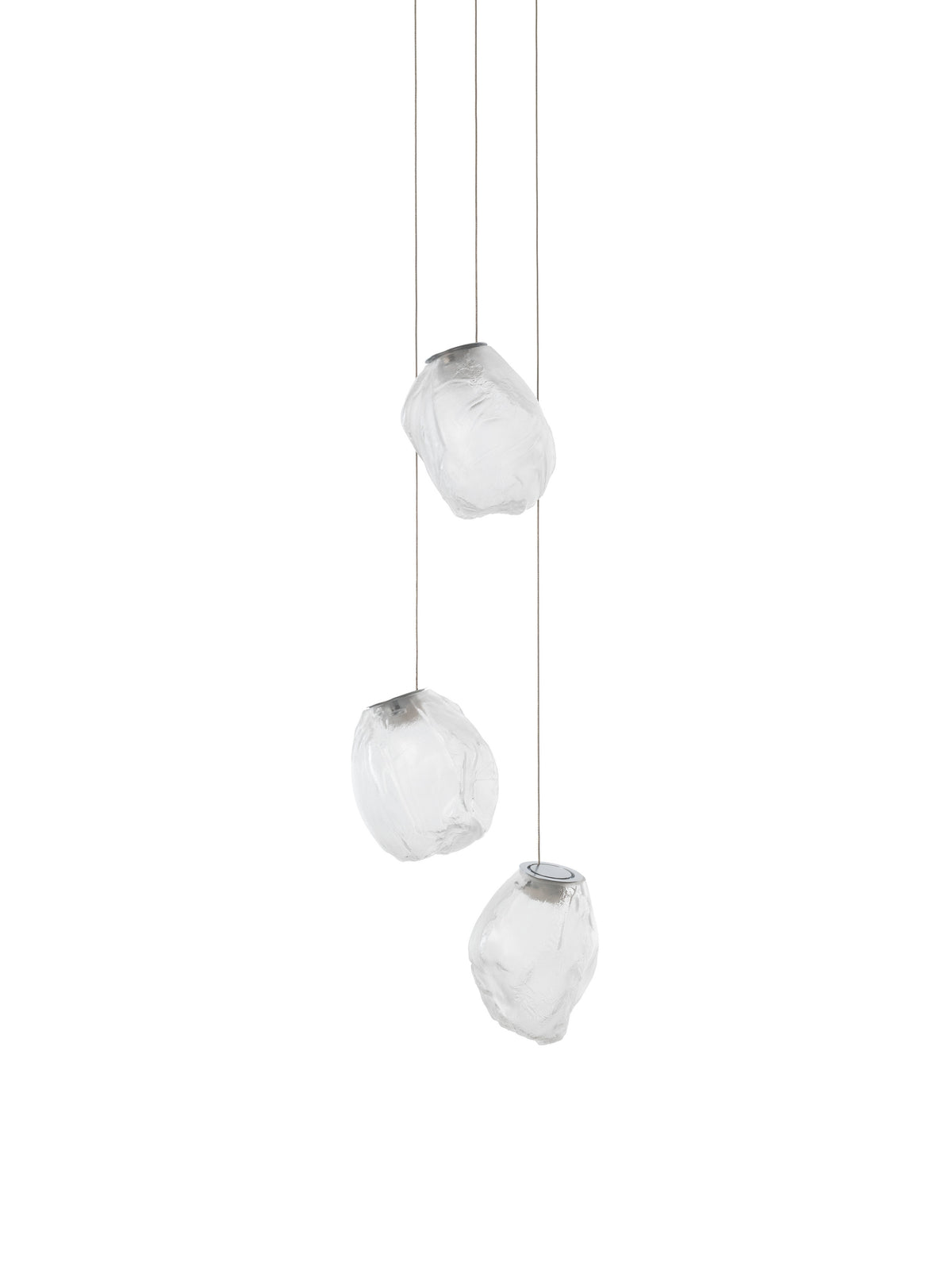Bocci 73V Random Pendelleuchte – 73.3V – 3 Pendel, Ø152 mm Baldachin rund, klar, 2700 K