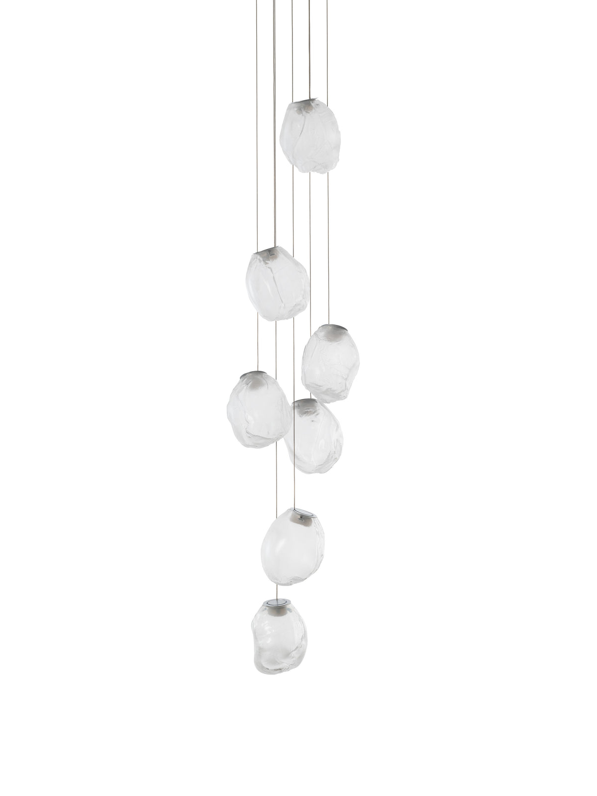 Bocci 73V Random Pendelleuchte – 73.7V – 7 Pendel, Ø203 mm Baldachin rund, klar, 2700 K