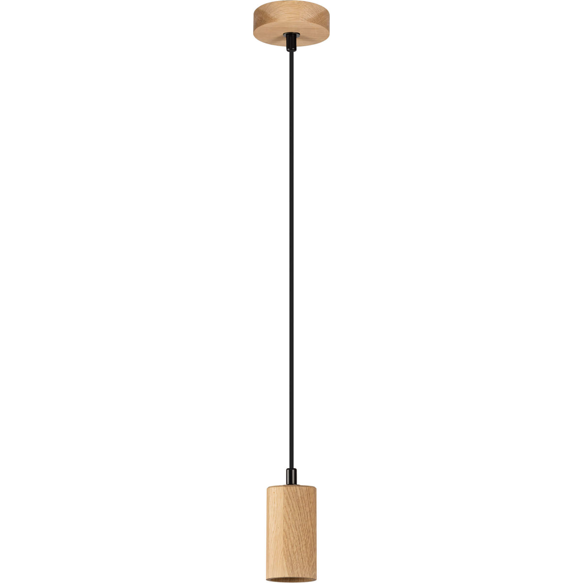 SEGULA Pendelleuchte FLOW oiled oak wood – E27, 2m Textilkabel schwarz – Hauptbild