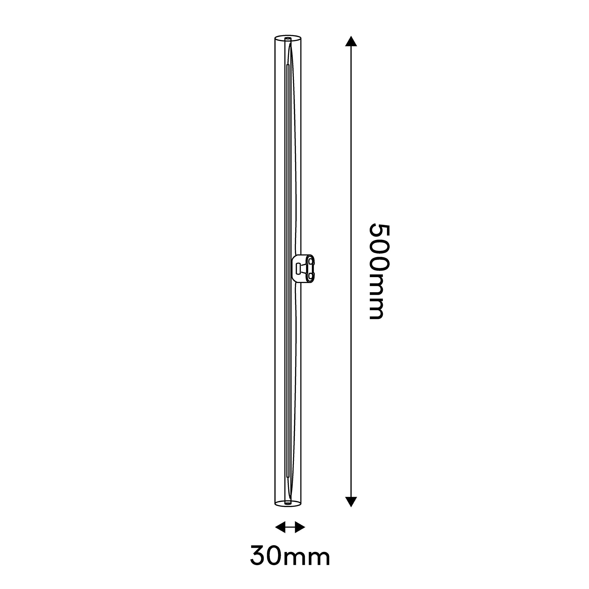 LED-Glühbirne Transparent CRI 90 Linear S14d – Länge 500 mm 7W 620Lm 2700K dimmbar – S02 – Produktansicht 3