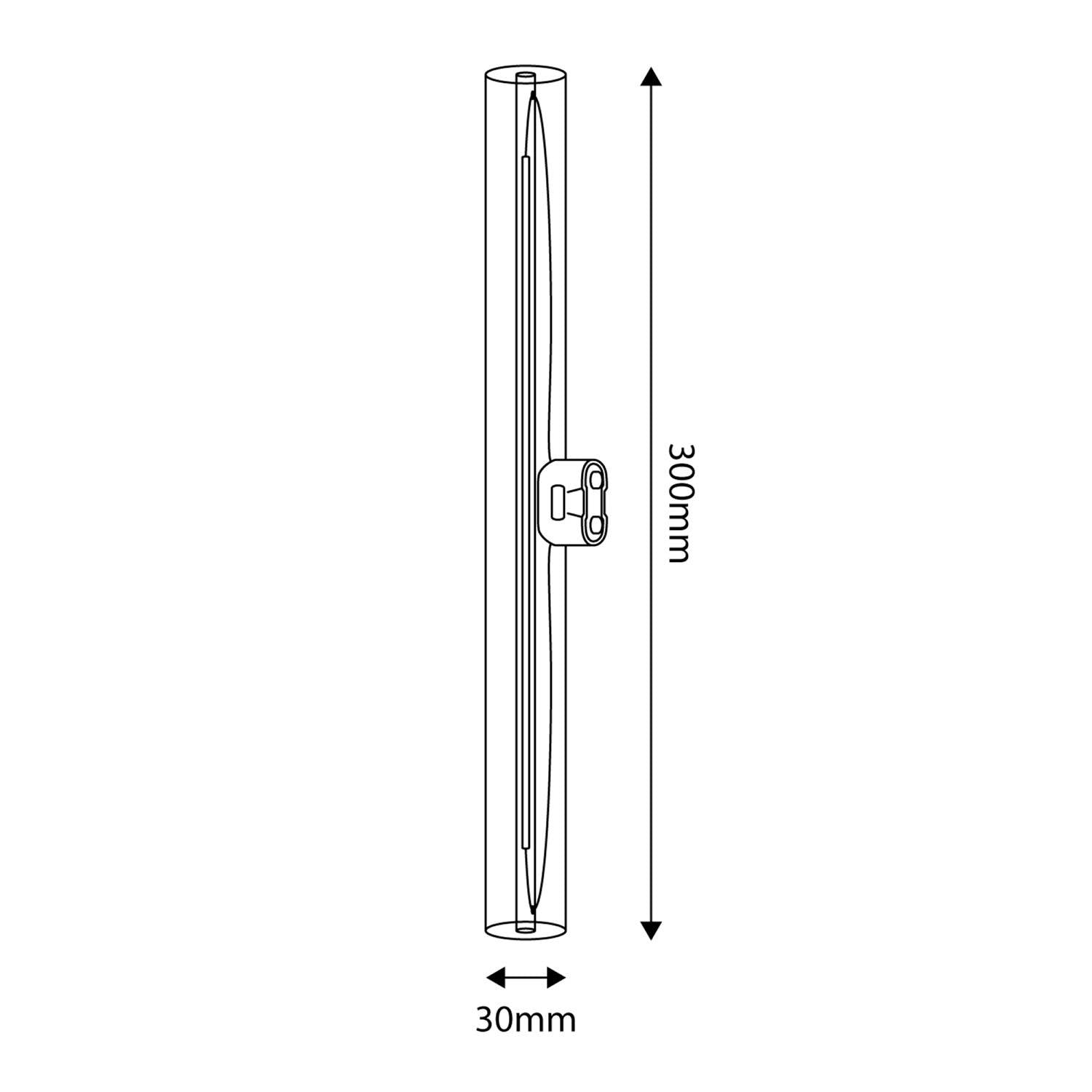 LED-Lampe mit Porzellan-Effekt CRI 90 Linear S14d – Länge 300 mm 6W 470Lm 2700K Dimmbarkeit – S11. – Produktansicht 3