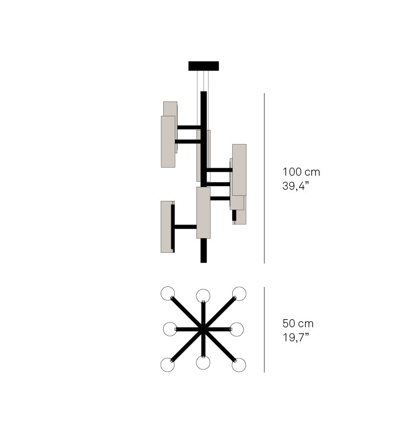 LZF Black Note Chandelier