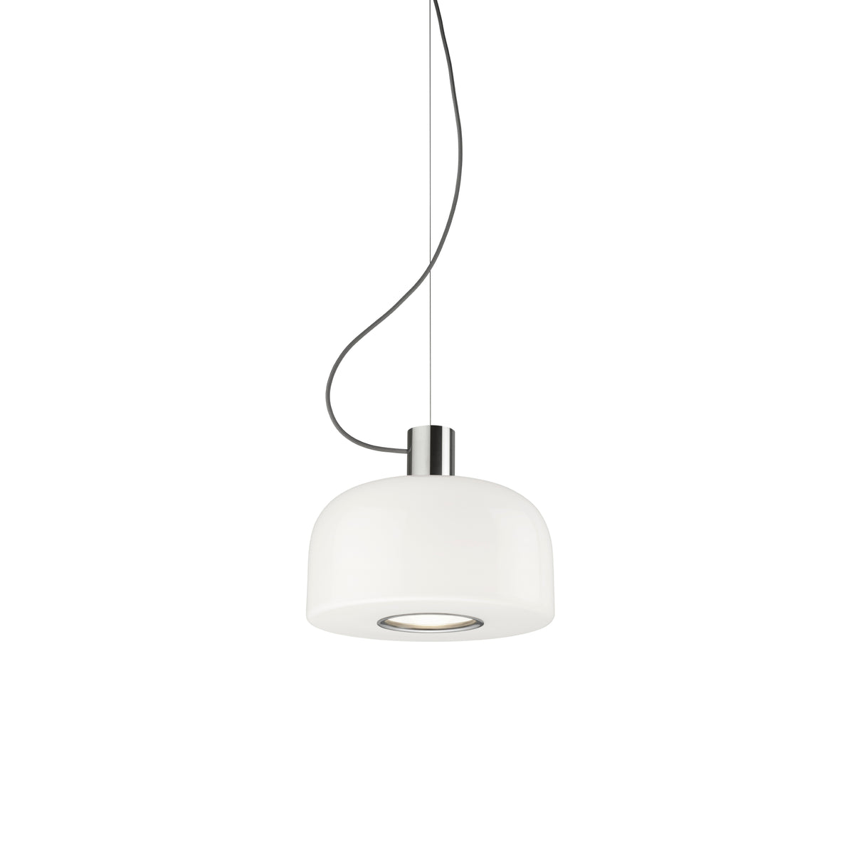 Flos Bellhop Glass S1 Pendelleuchte – Bright Aluminium
