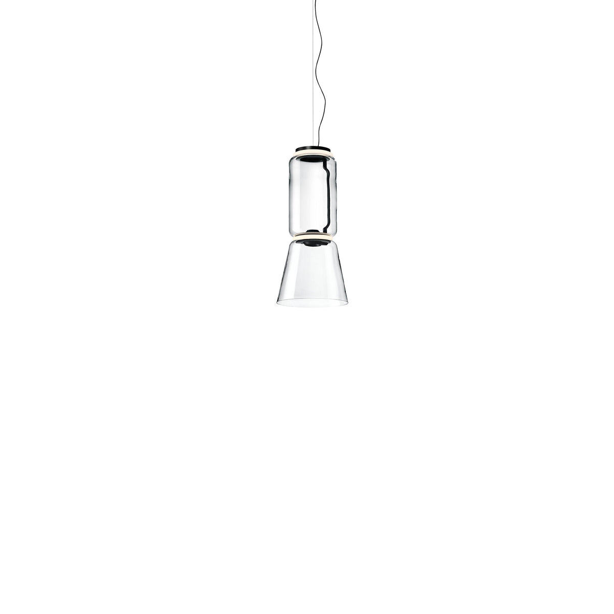 Flos Noctambule Suspension 1 Low Cylinder Cone Pendelleuchte – Black