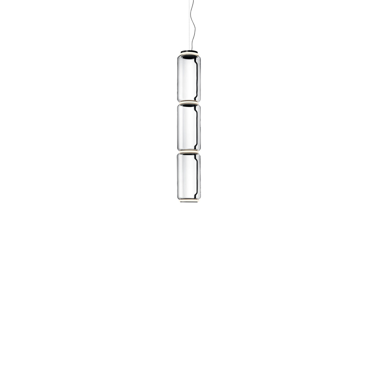 Flos Noctambule Suspension 3 High Cylinder Pendelleuchte – Black