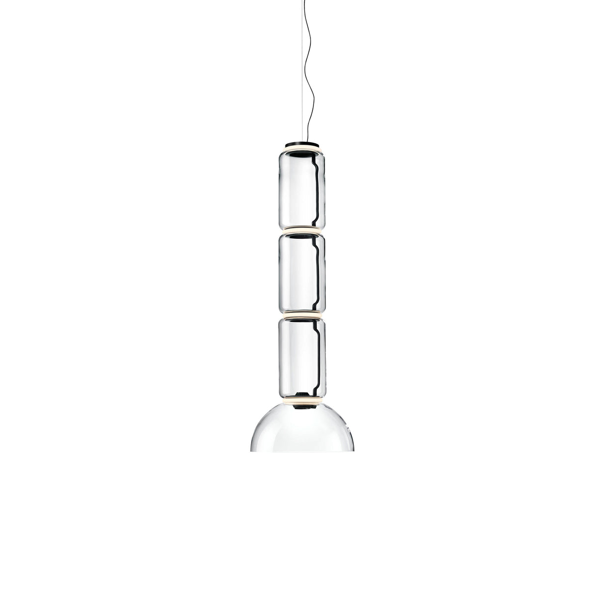 Flos Noctambule Suspension 3 Low Cylinder Bowl Pendelleuchte – Black