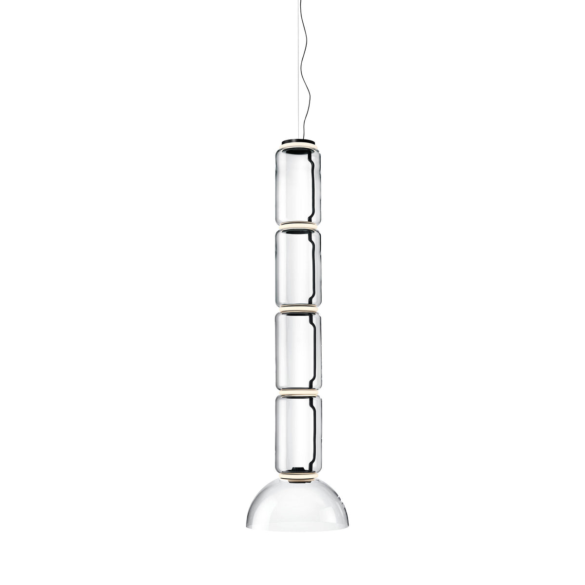 Flos Noctambule Suspension 4 Low Cylinder Bowl Pendelleuchte – Black