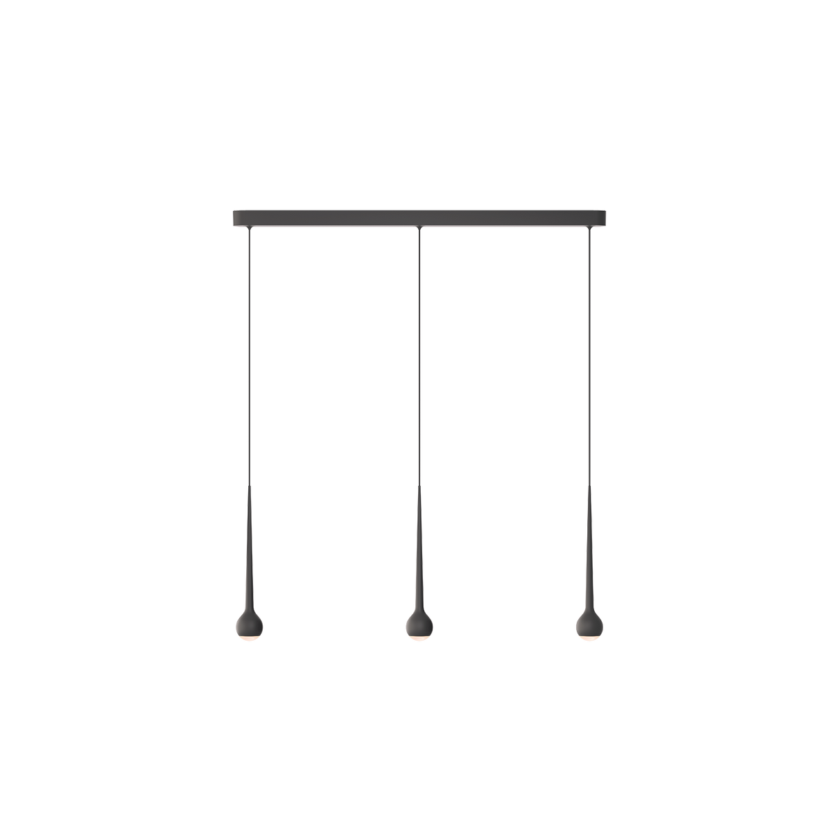 GRAU Falling Sun Trace Pendelleuchte – Schwarz, 3 Pendel
