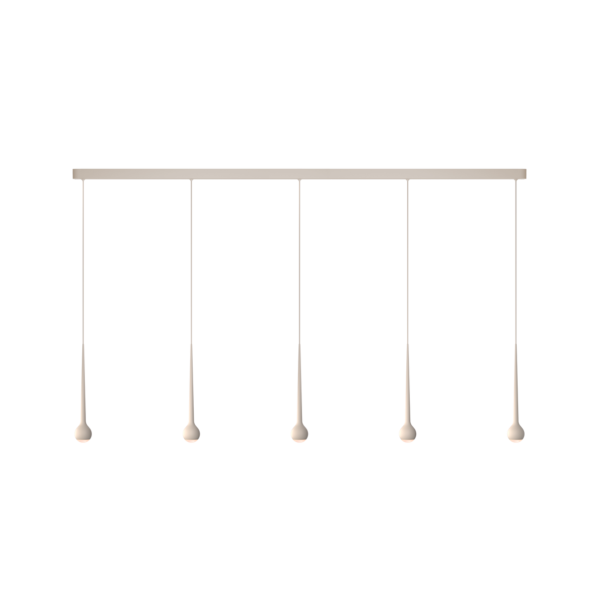 GRAU Falling Sun Trace Pendelleuchte – Sand White, 5 Pendel
