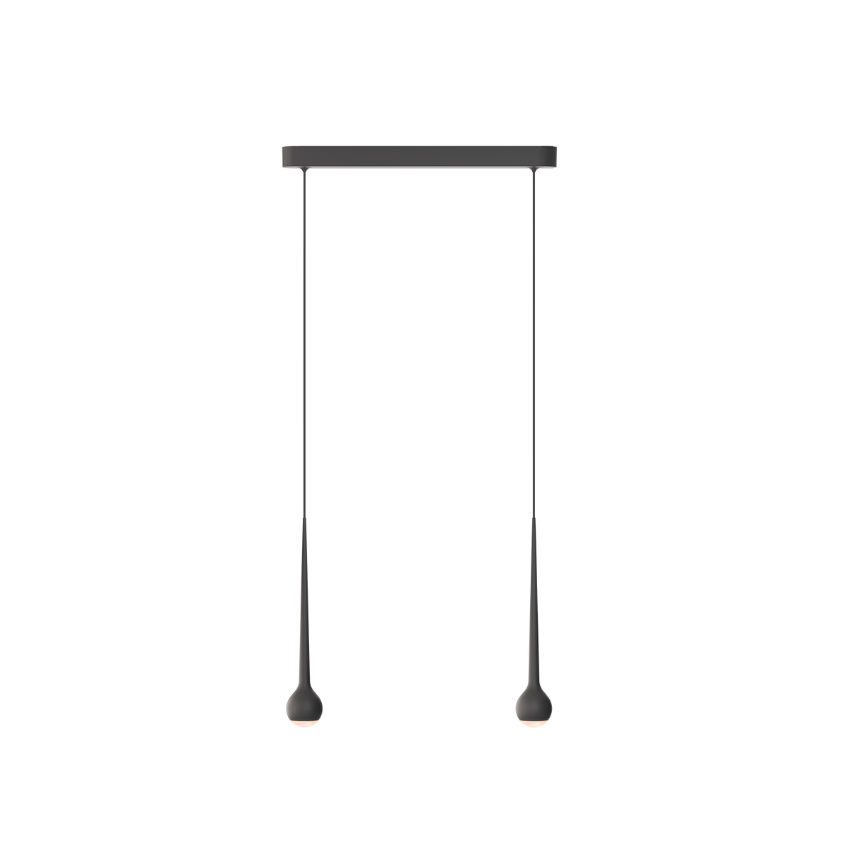 GRAU Falling Sun Trace Pendelleuchte – Schwarz, 2 Pendel - 6m Kabel