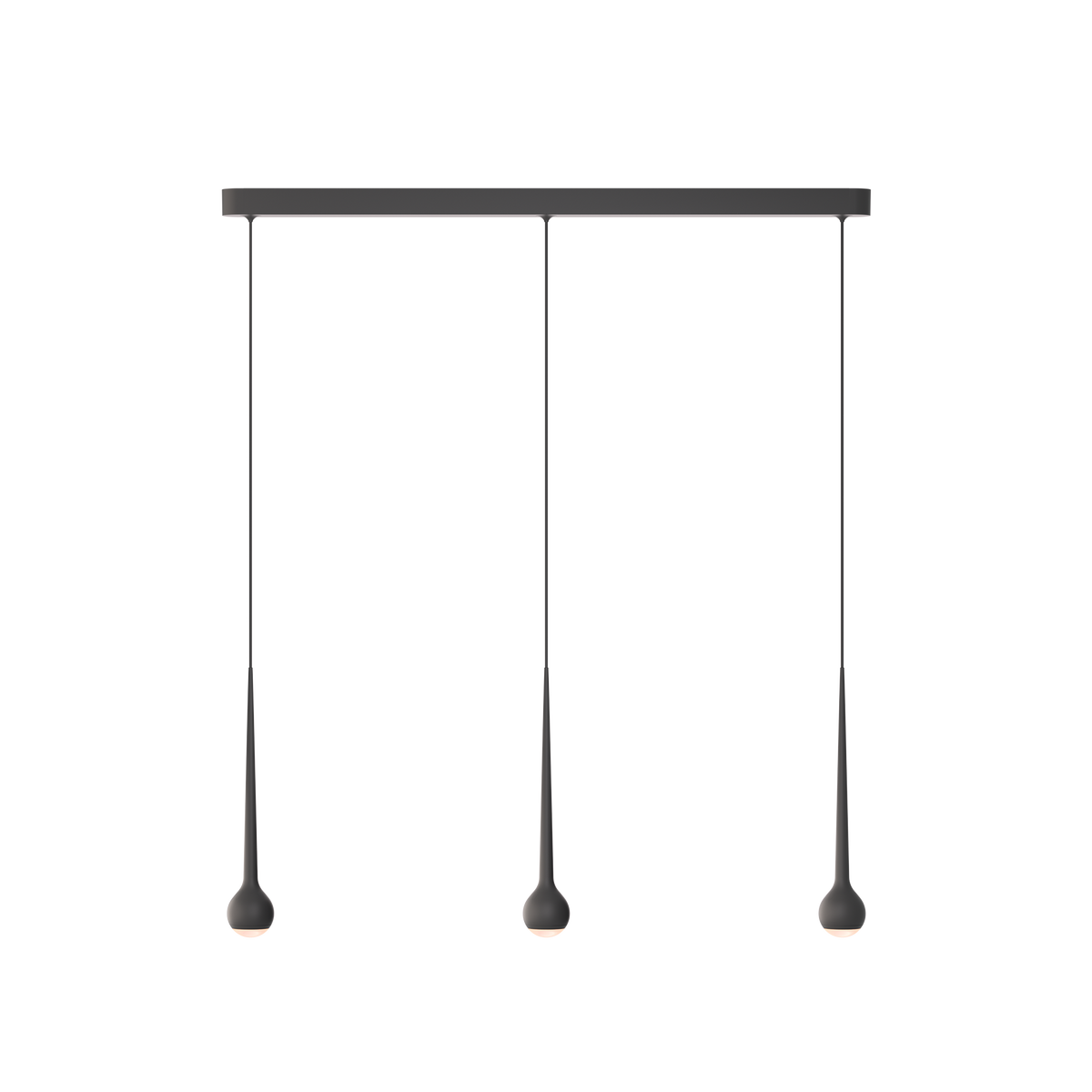 GRAU Falling Sun Trace Pendelleuchte – Schwarz, 3 Pendel - 6m Kabel
