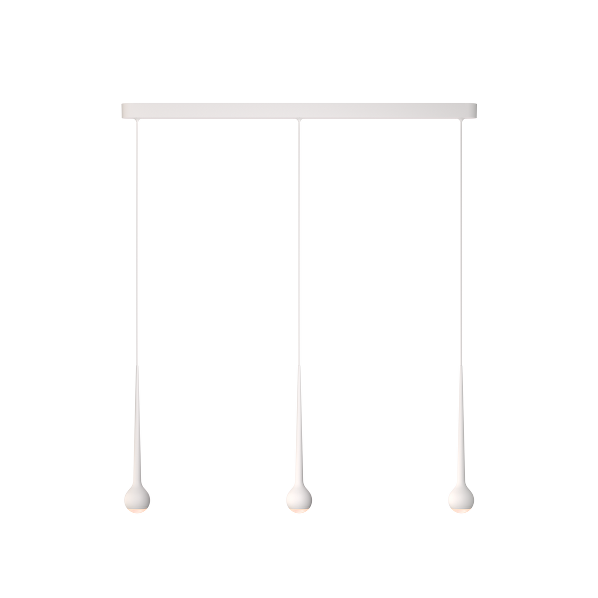 GRAU Falling Sun Trace Pendelleuchte – Weiß, 3 Pendel - 6m Kabel