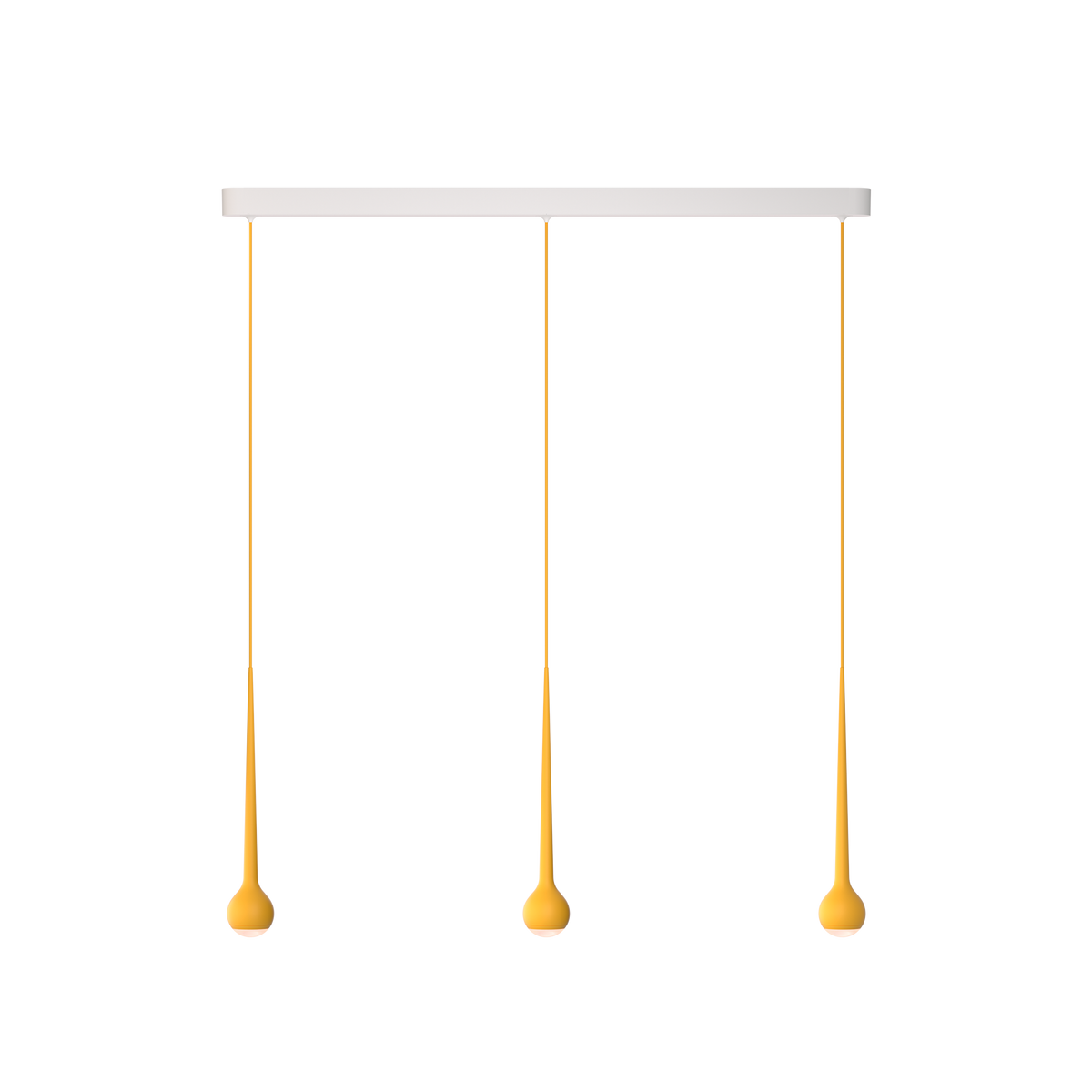 GRAU Falling Sun Trace Pendelleuchte – Sun Orange, 3 Pendel - 6m Kabel