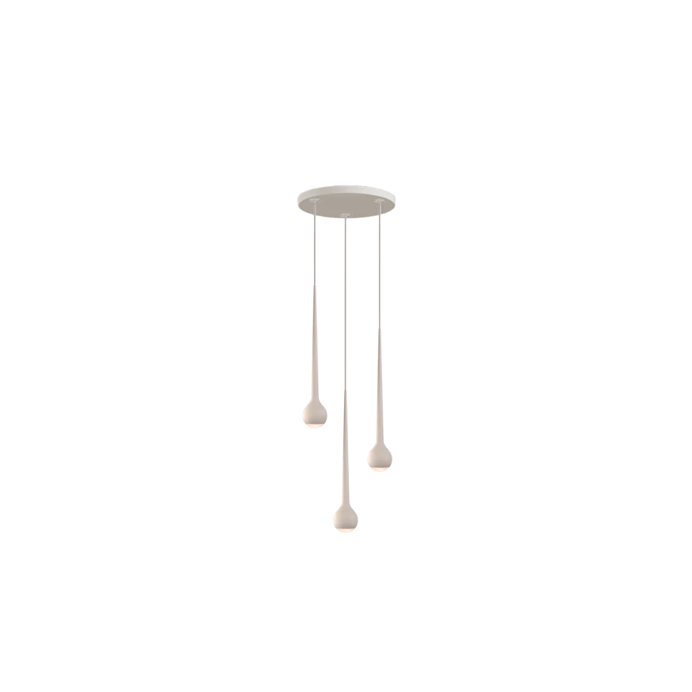 GRAU Falling Sun Chandelier Three Pendelleuchte – Sand White, 3 Pendel