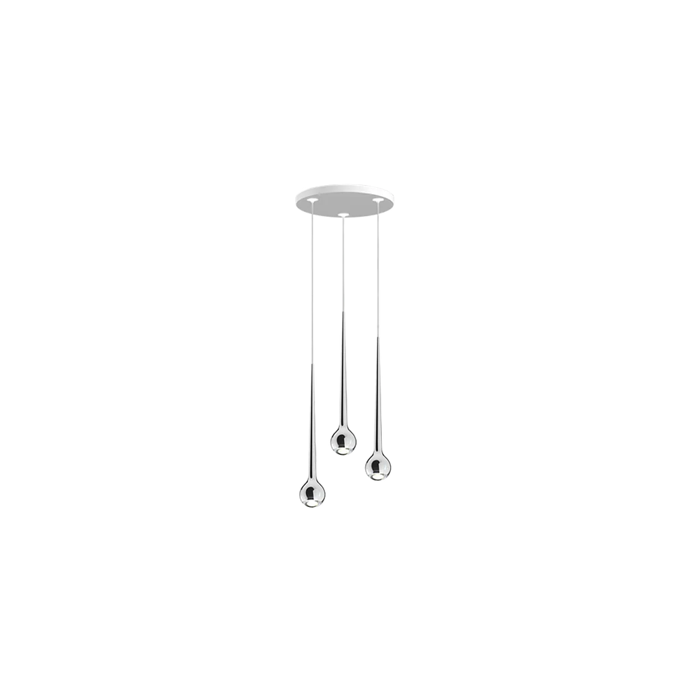 GRAU Falling Sun Chandelier Three Pendelleuchte – Poliert, 3 Pendel