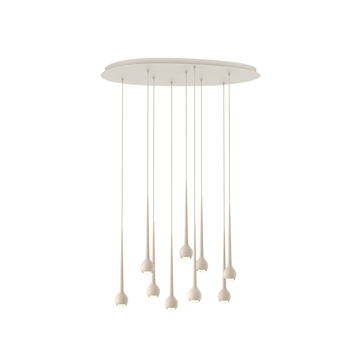 GRAU Falling Sun Chandelier Six & Nine Pendelleuchte – Sand White, 9 Pendel